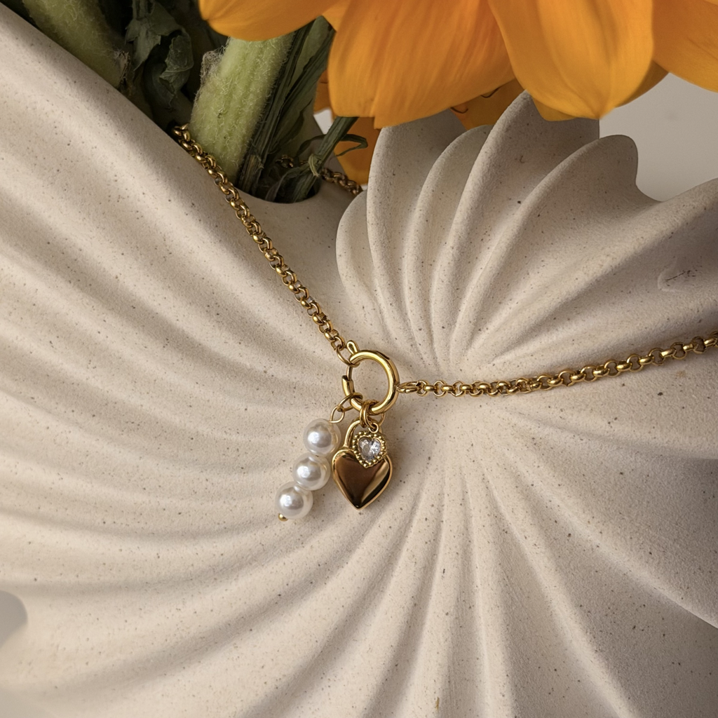 Aleena Triple Charm Necklace