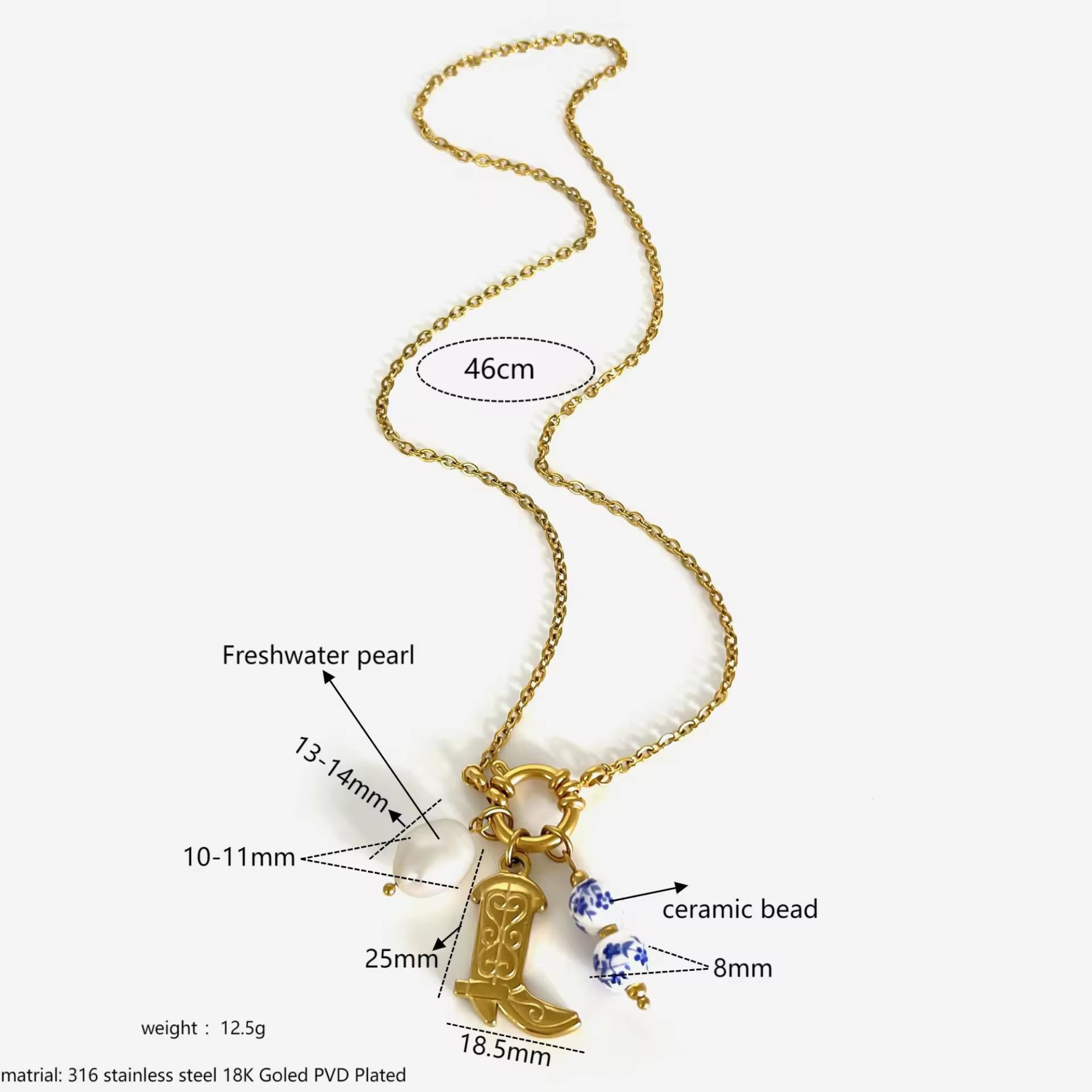 Texas Cowgirl Charm Necklace