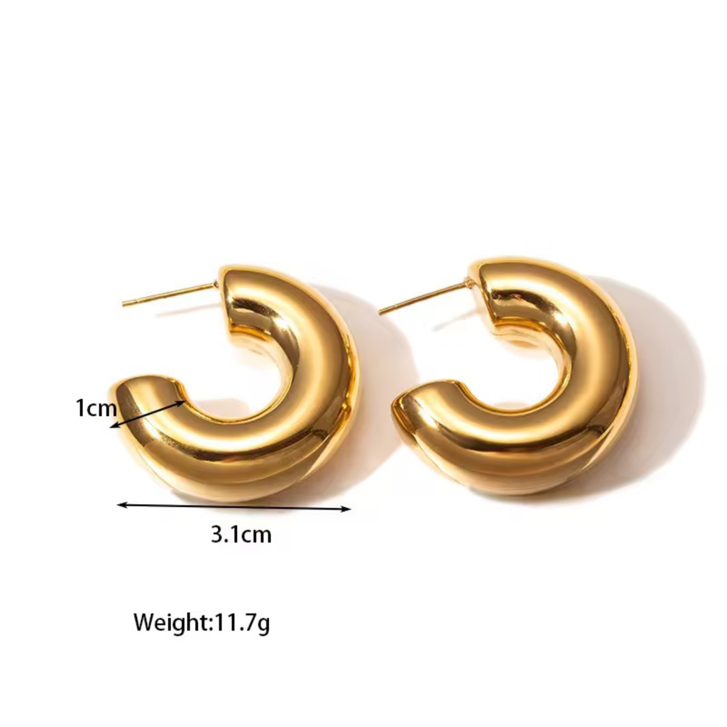 Bold C-Shaped Hoops