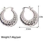 Madelyn Silver Croissant Hoops