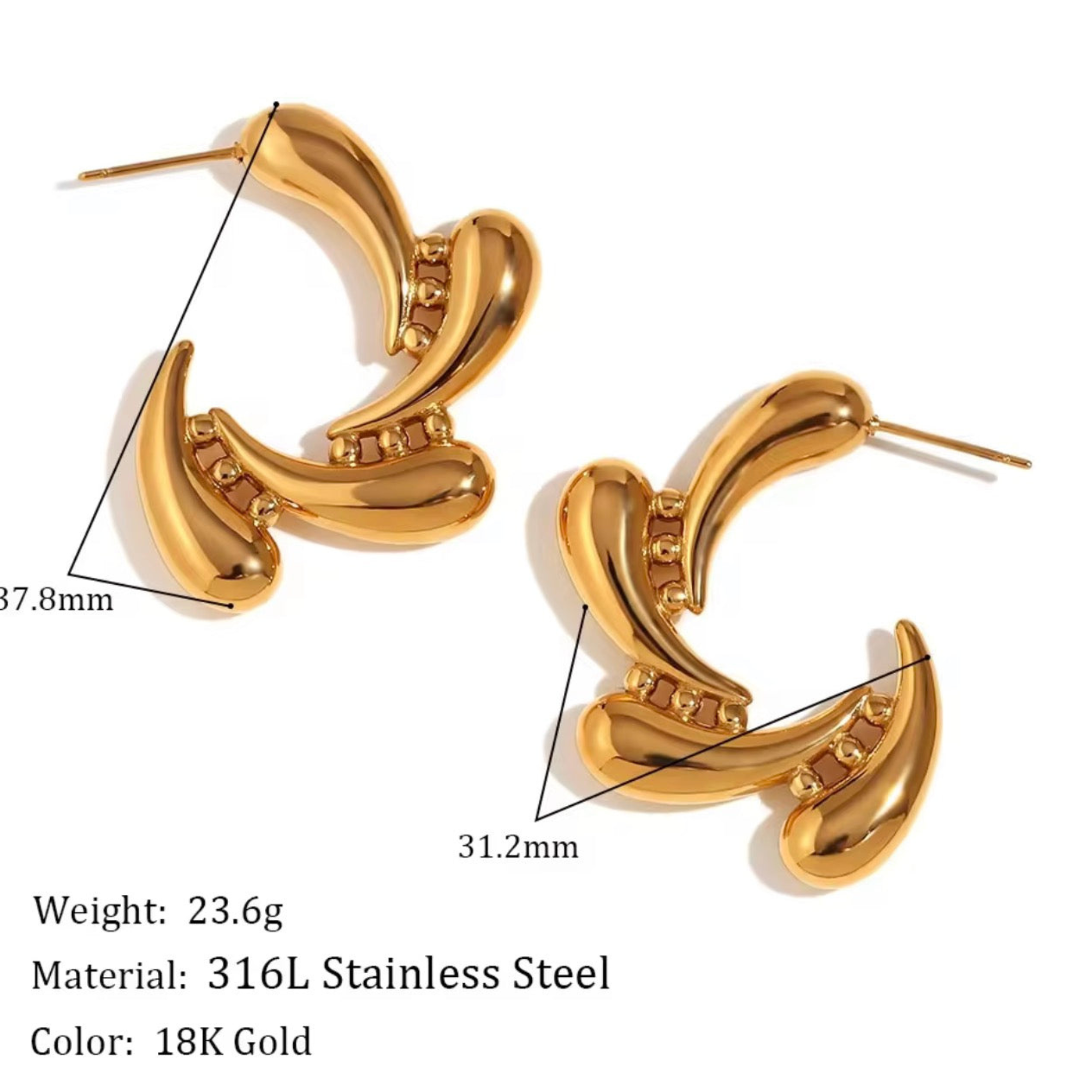 Aqua Drop Twirl Earring
