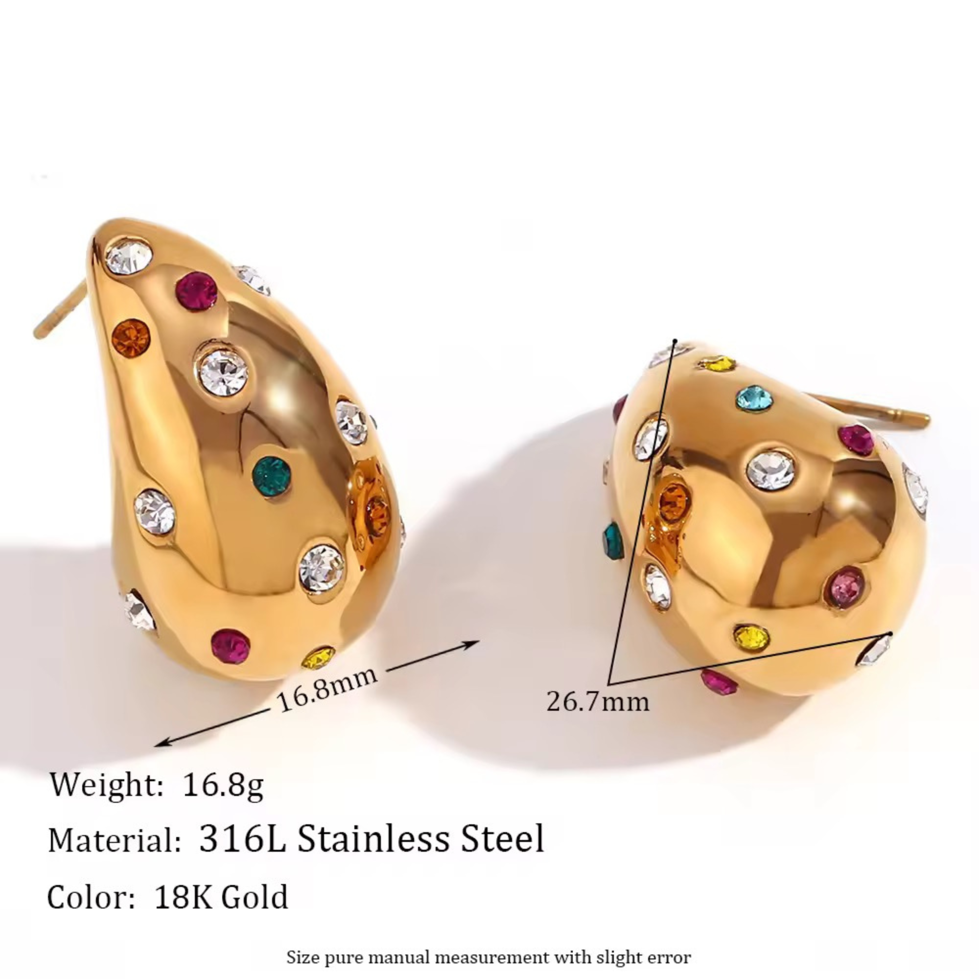 Botega Multi Coloured Studded Earrings