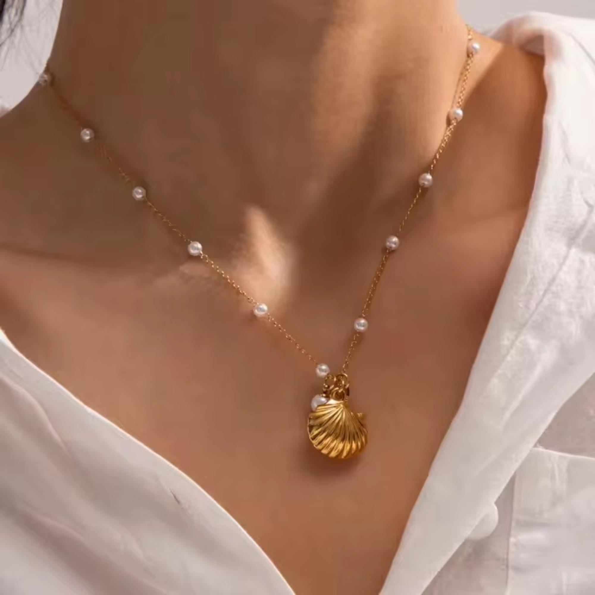 Starlit Shores Set ( Necklace and Earrings)