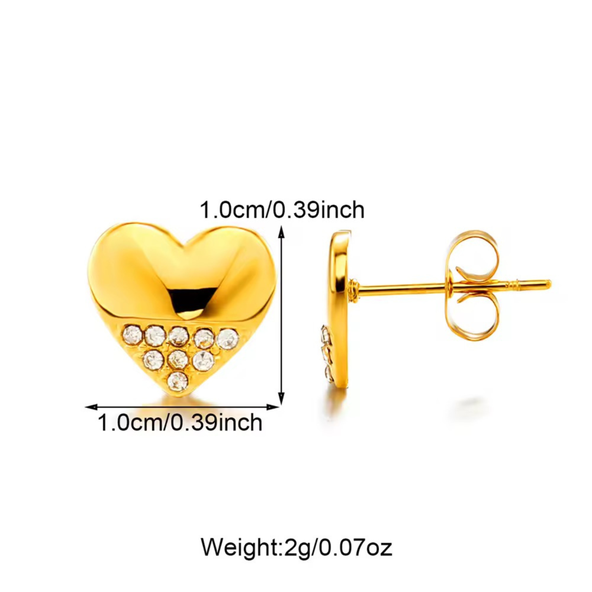 Hope heart studs