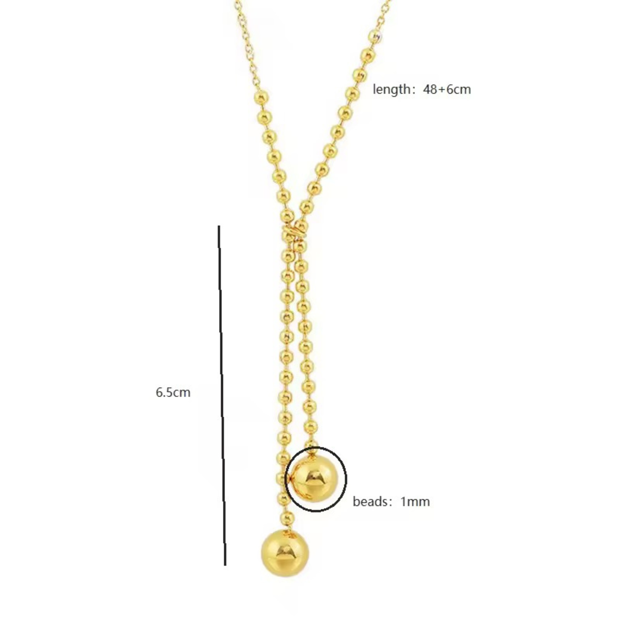 Dual Drop Ball Necklace