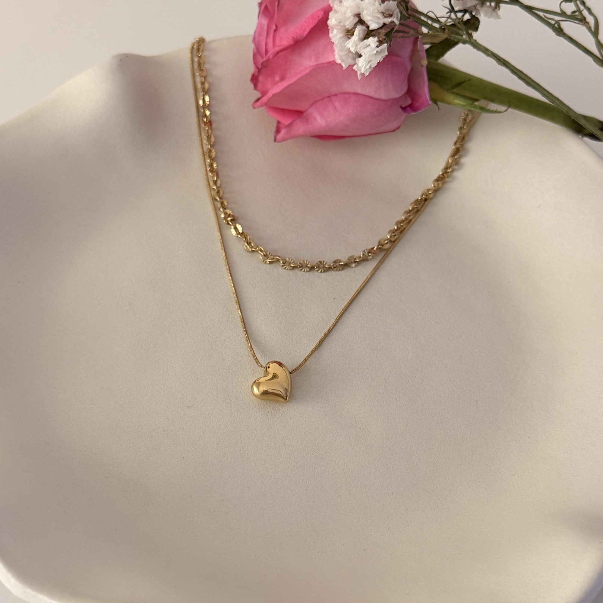 Double layered Heart Necklace