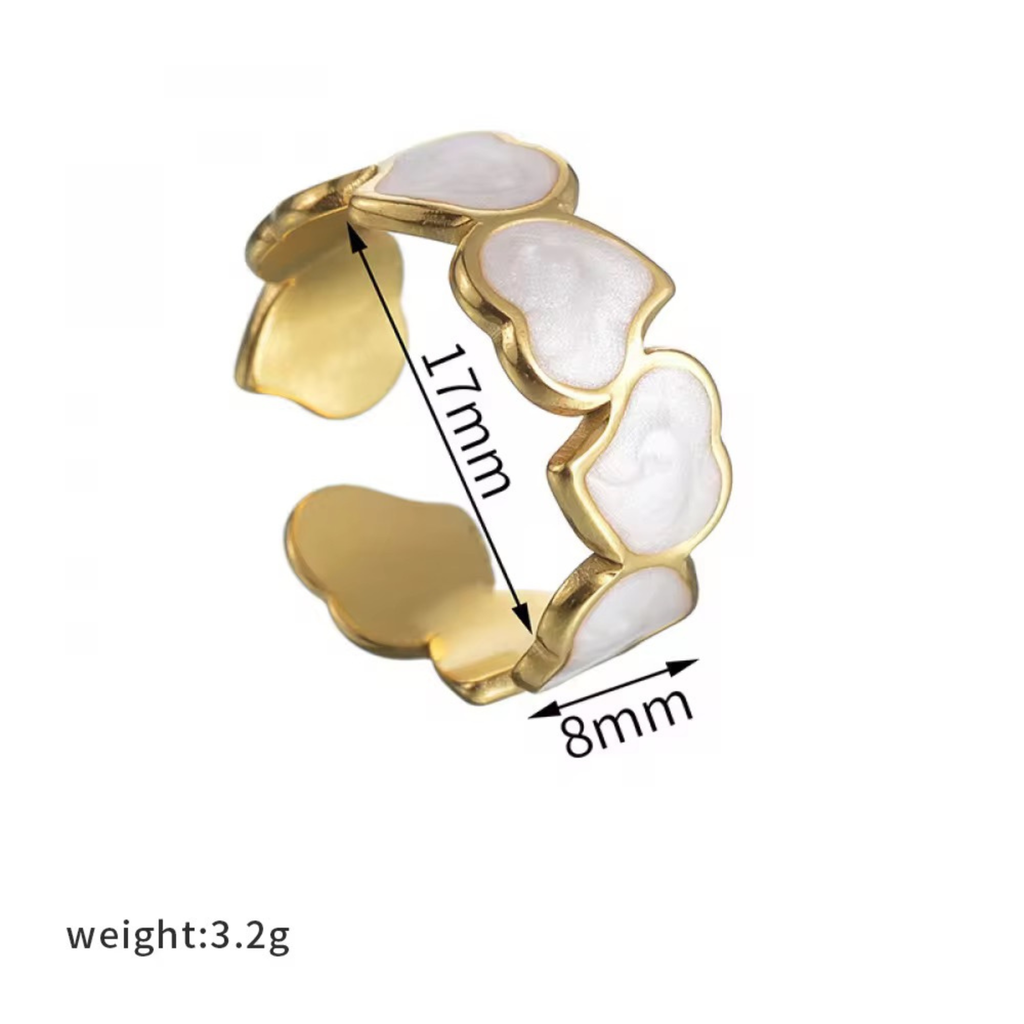 Heather Heart Enamel Ring