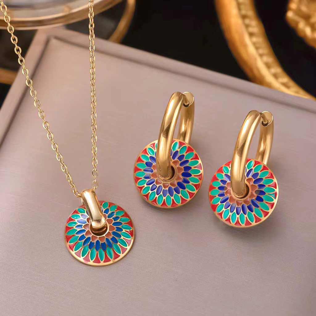 Prismora Set ( Necklace and Earrings)