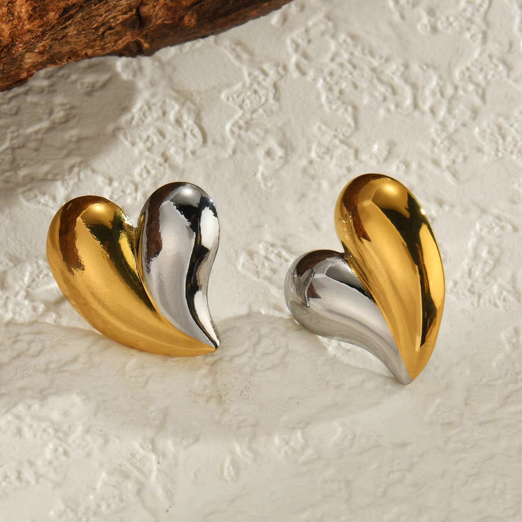 Kaizo Half n Half Heart Earrings