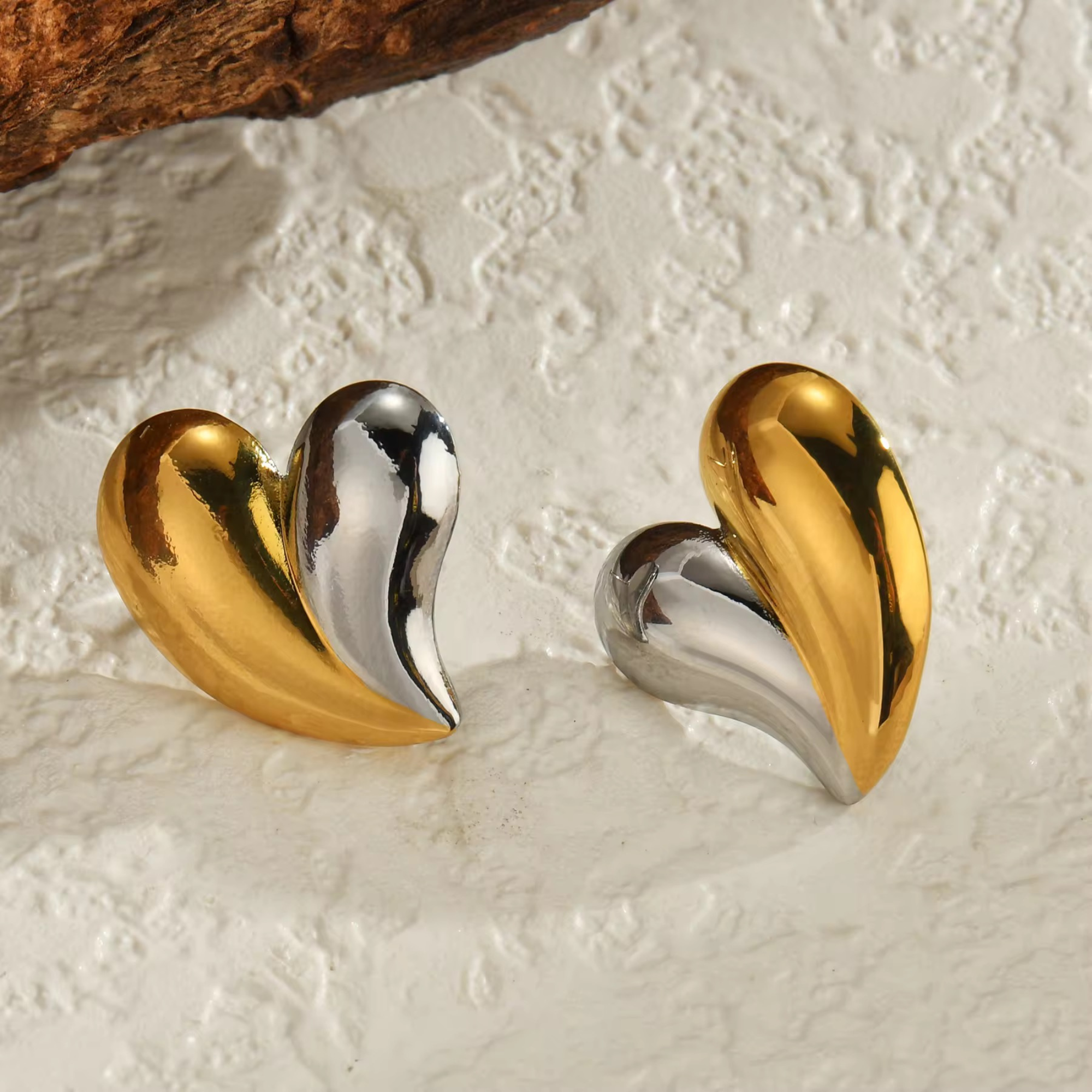 Kaizo Half n Half Heart Earrings