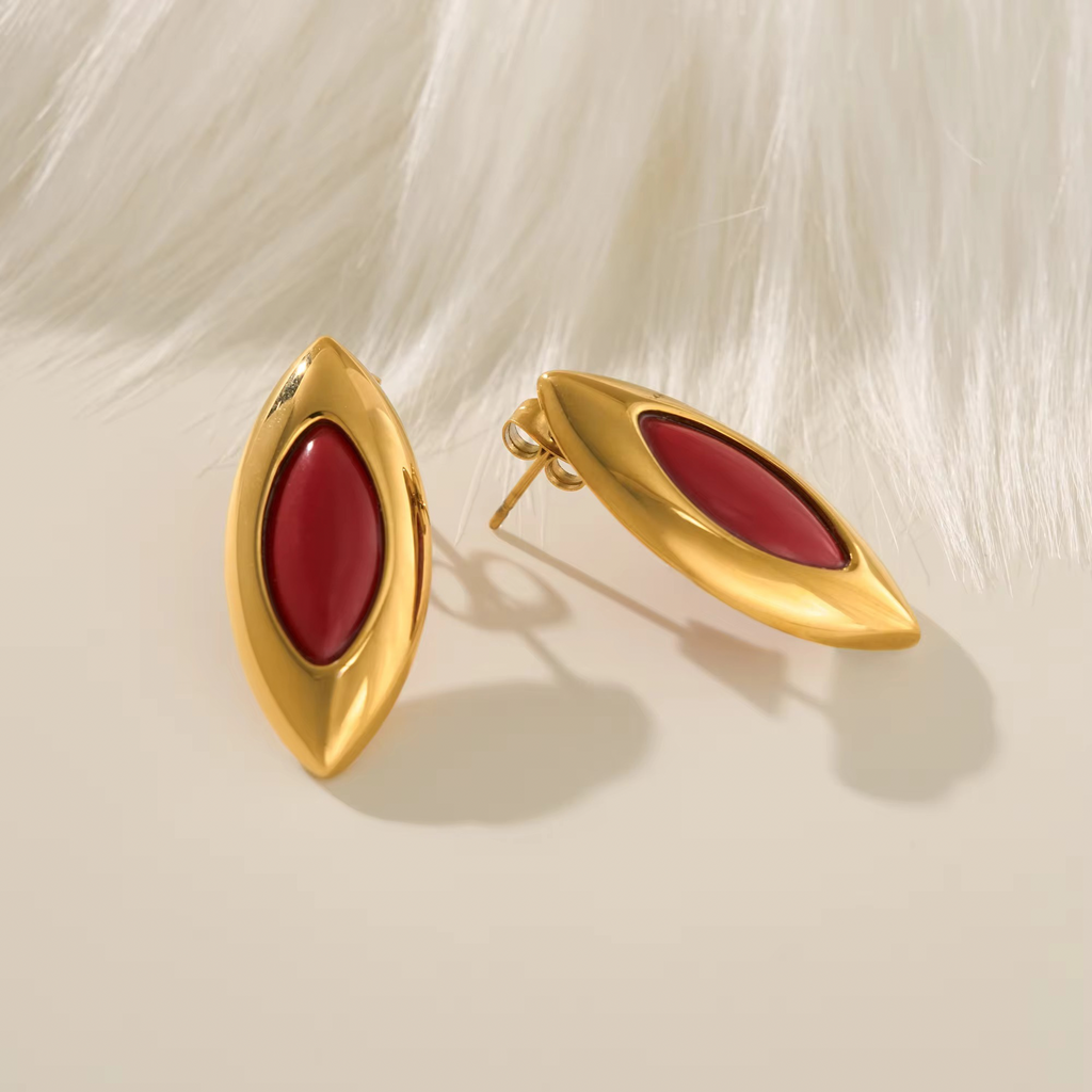 Crimson Leaf Studs