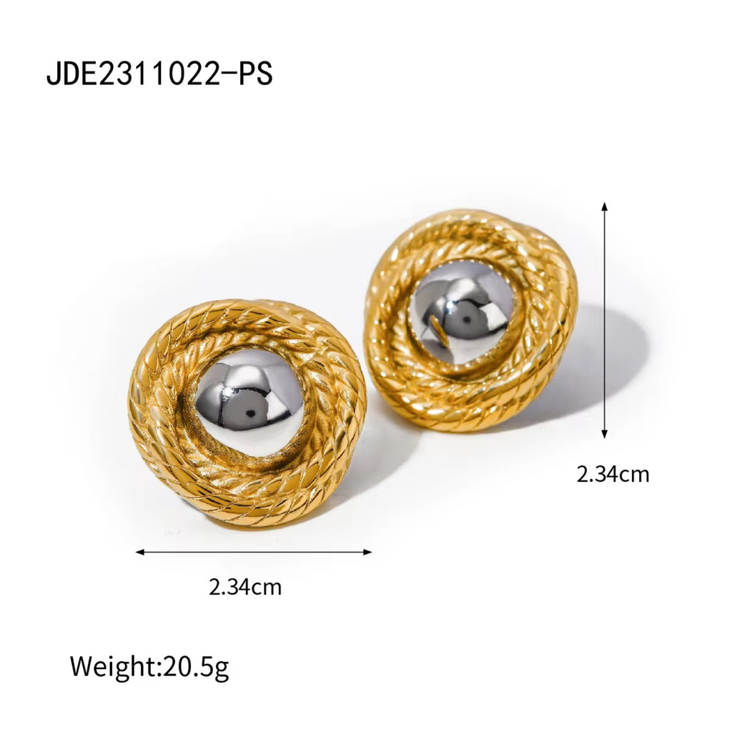 Dual Tone Orbit Earrings