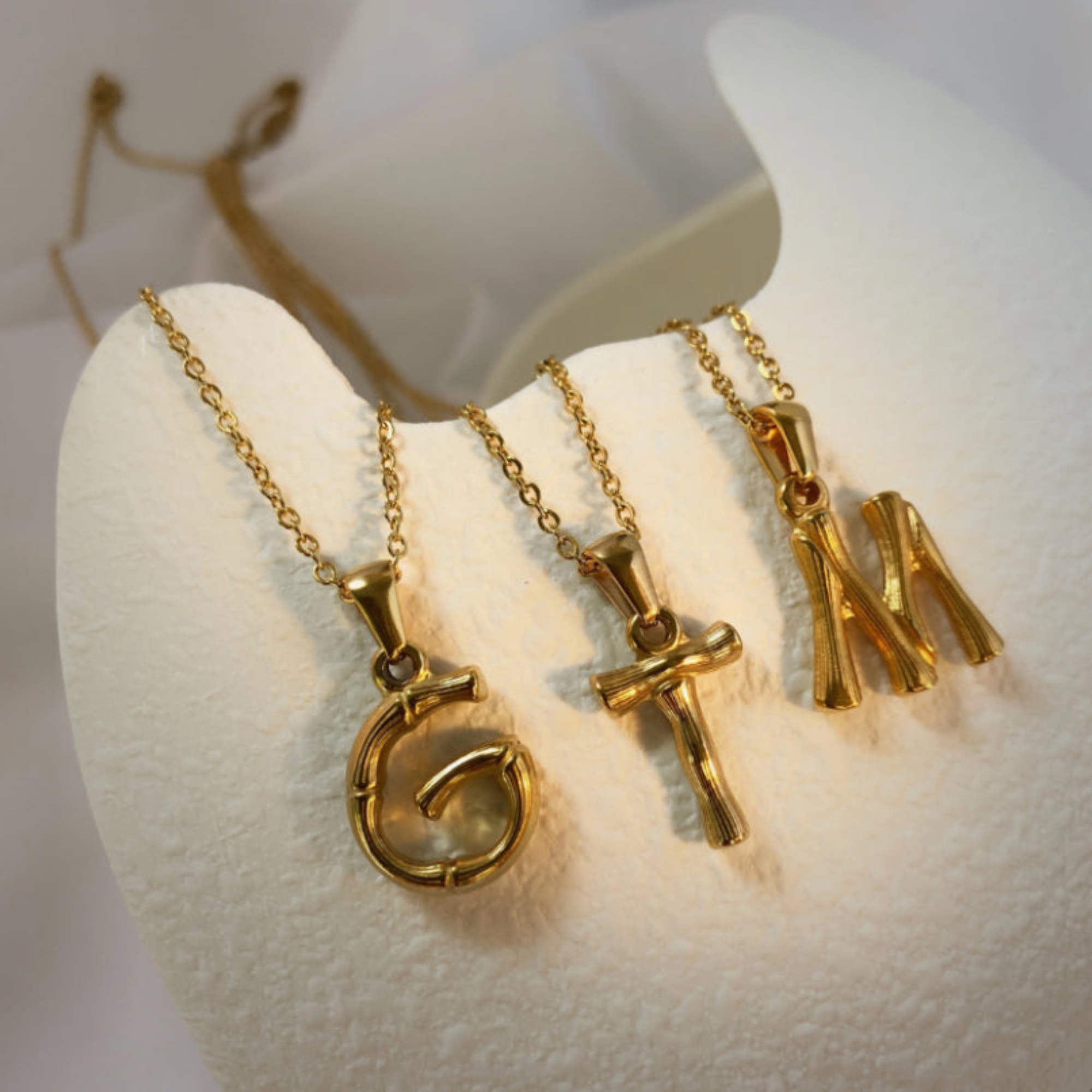 Bamboo Alphabet Necklace￼