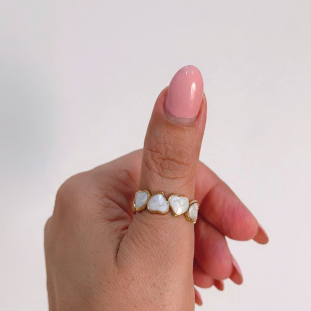 Heather Heart Enamel Ring