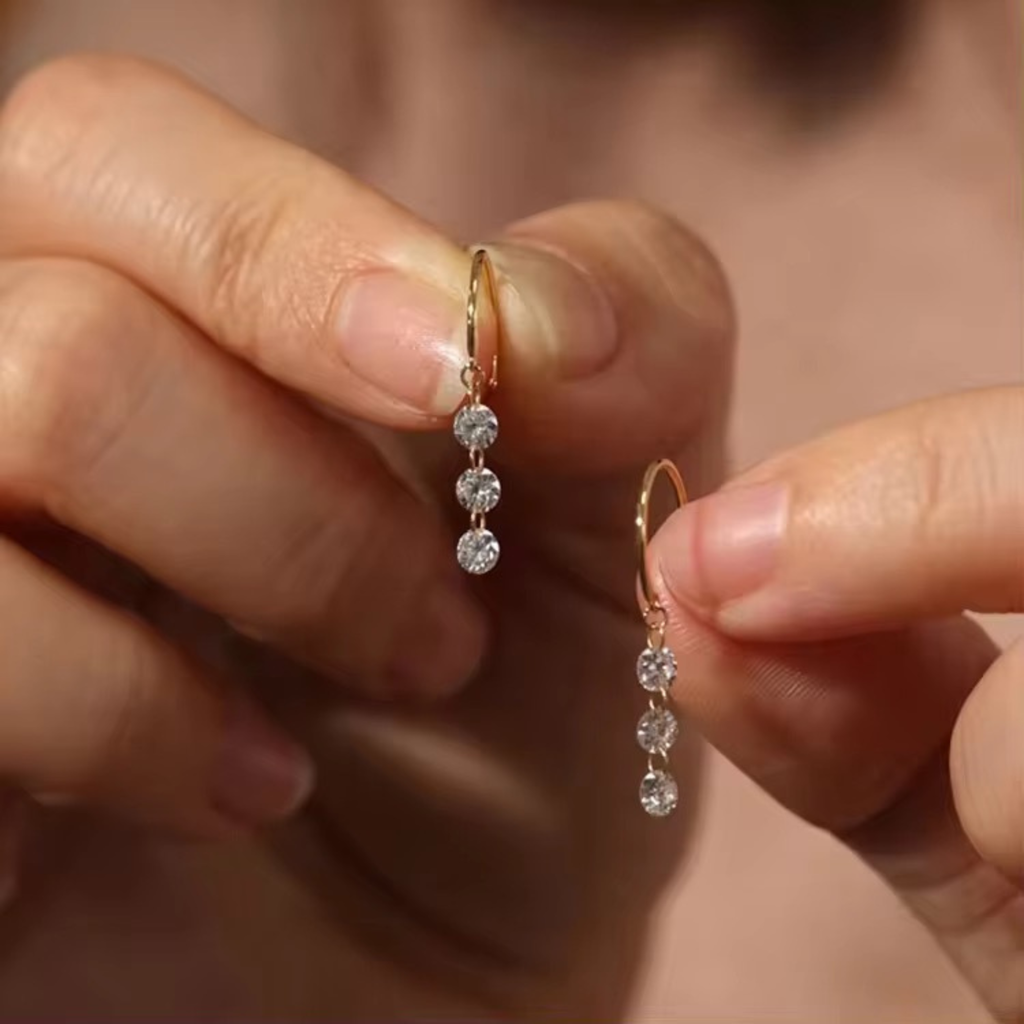 Zircon Drop Hoops