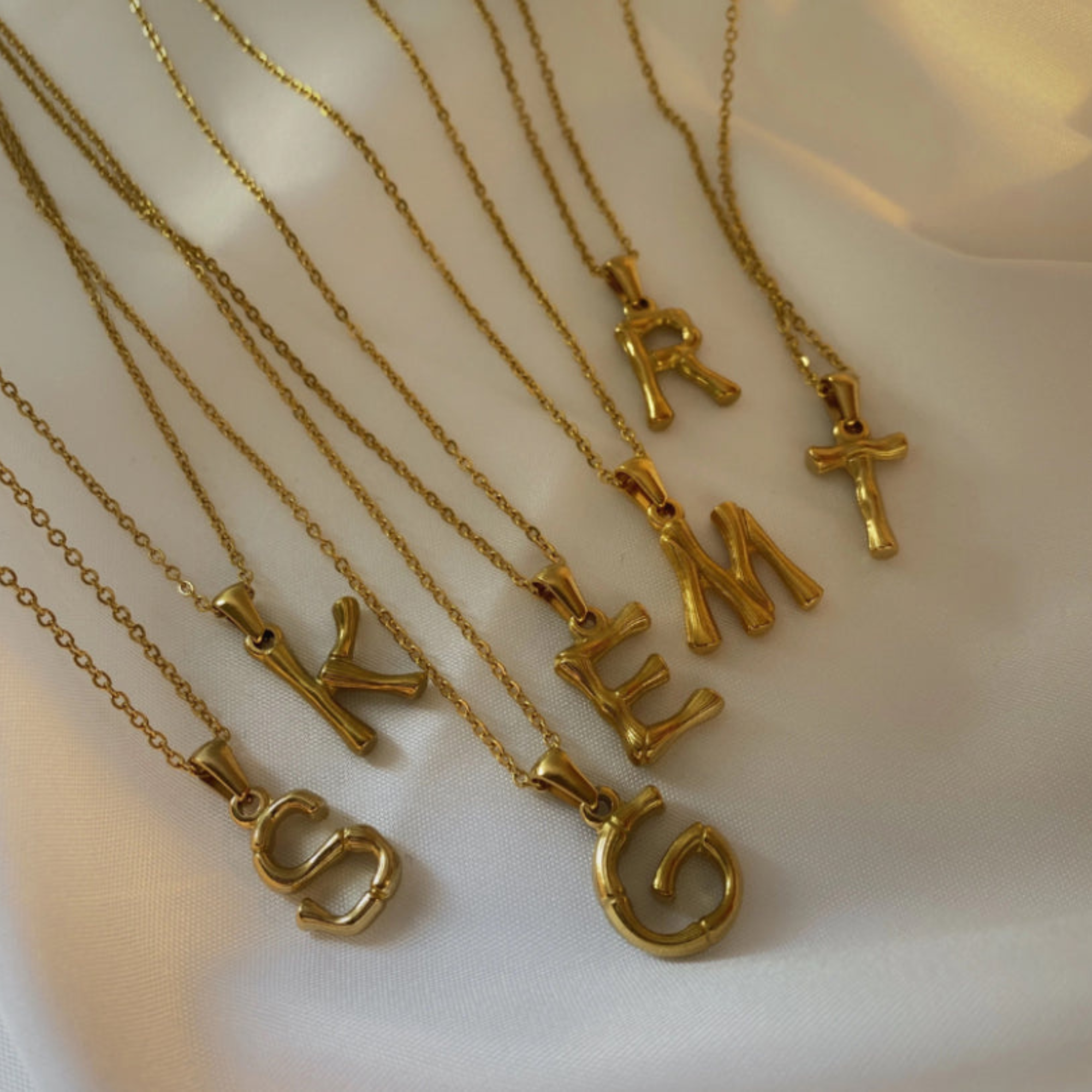 Bamboo Alphabet Necklace￼