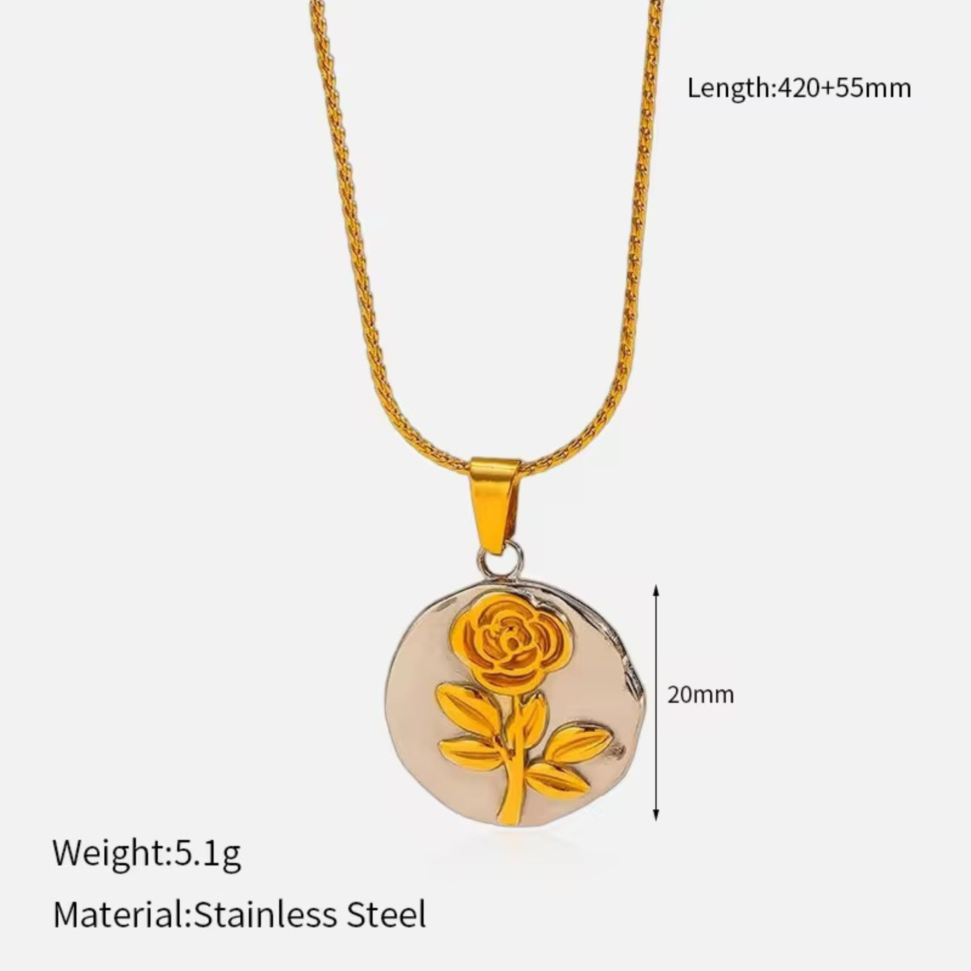 Rose Mixed Metal Necklace