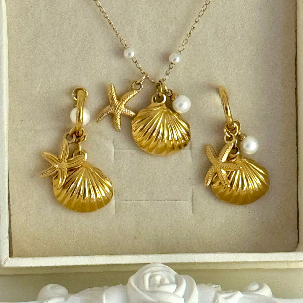 Starlit Shores Set ( Necklace and Earrings)