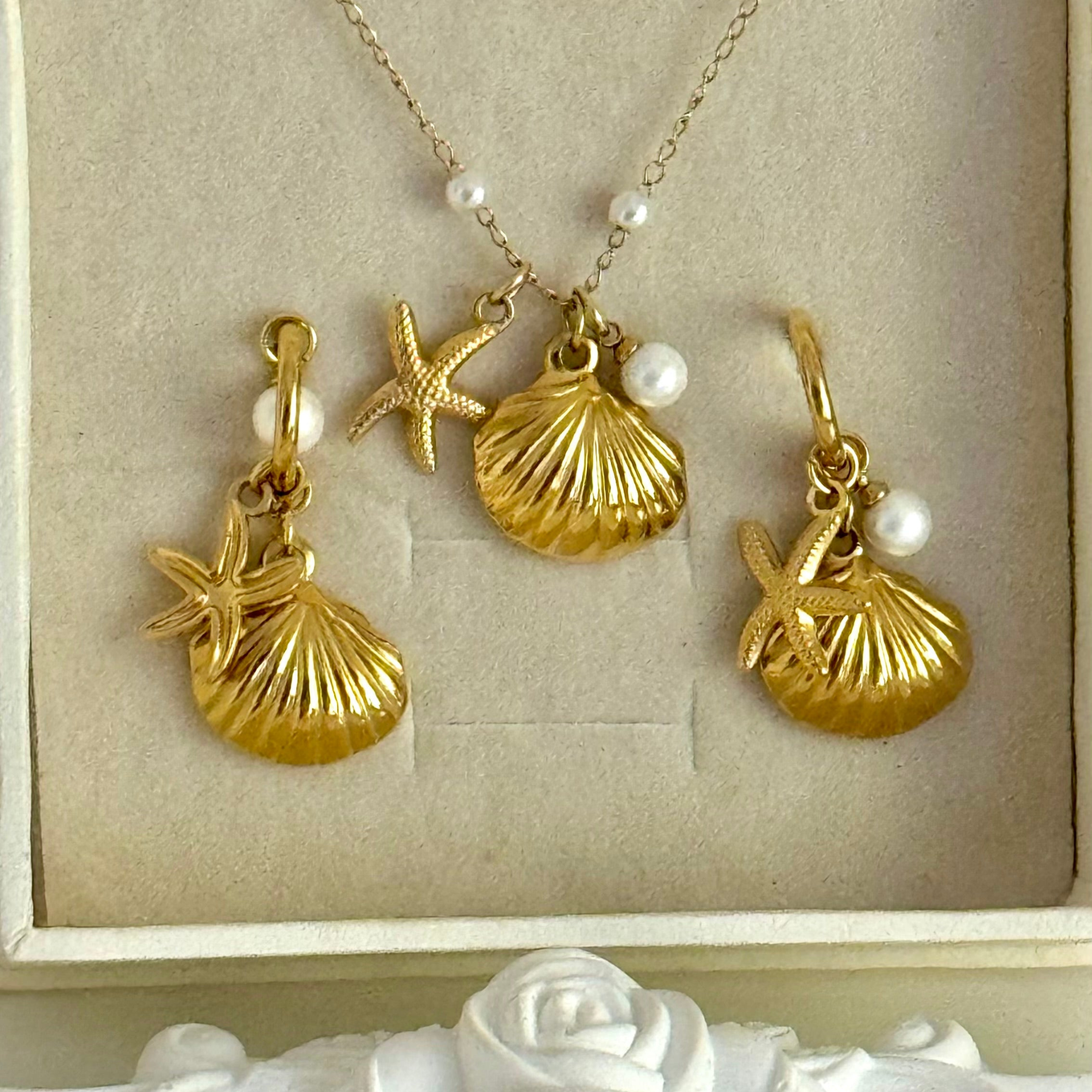 Starlit Shores Set ( Necklace and Earrings)