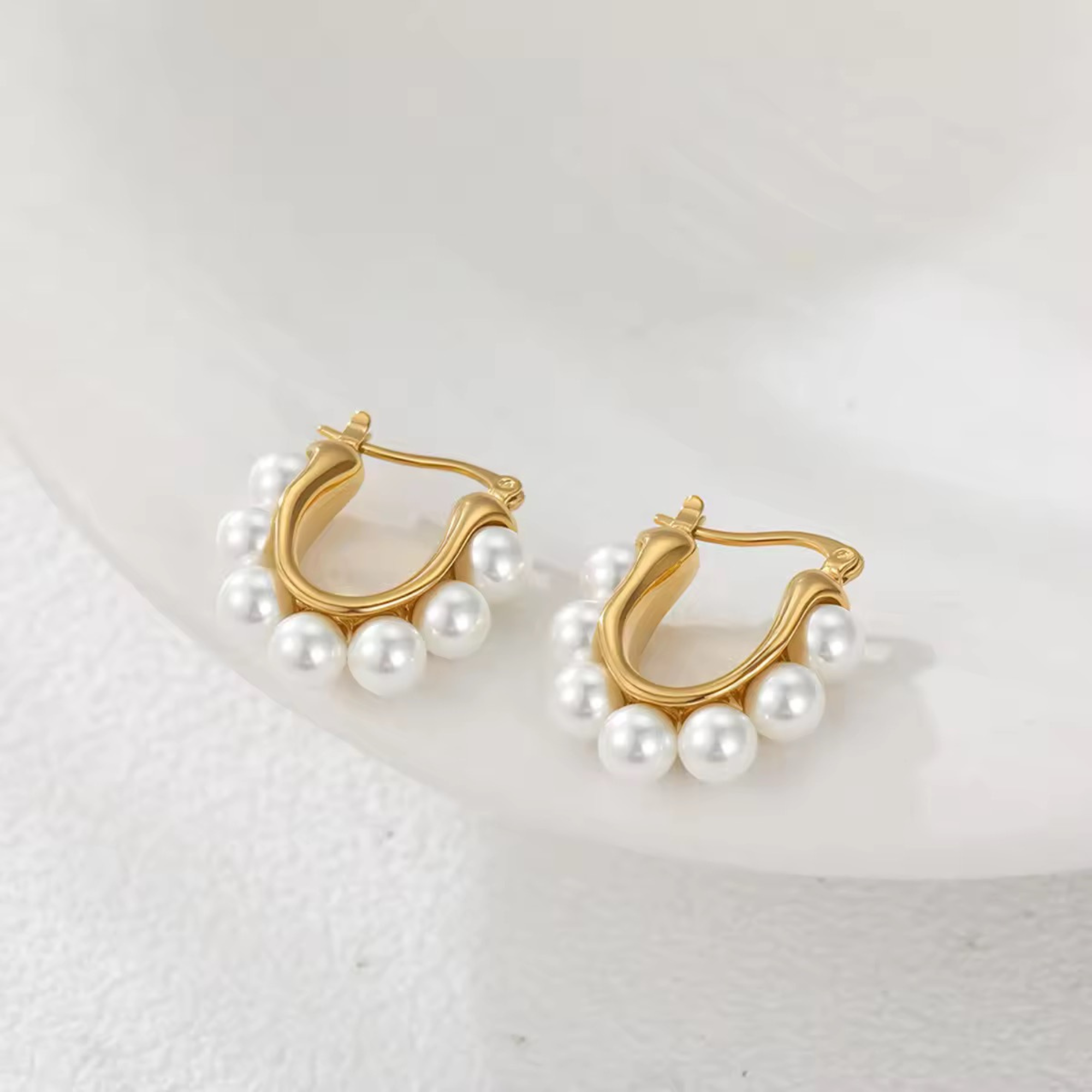 Pearly Swirly Hoops