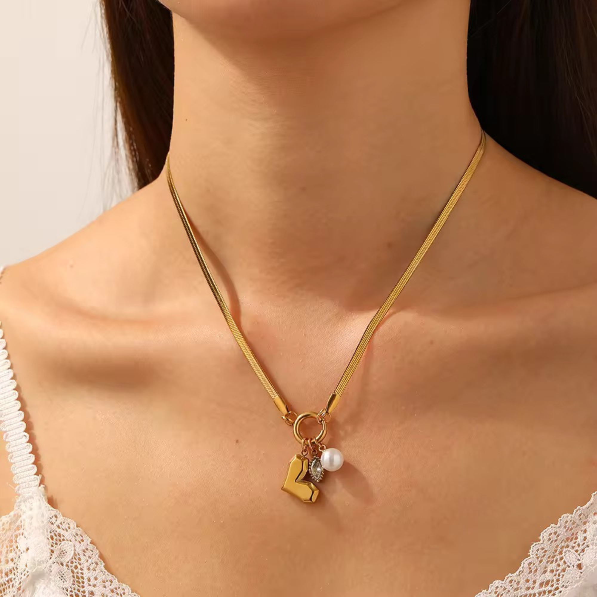 Vega Triple Charm Necklace