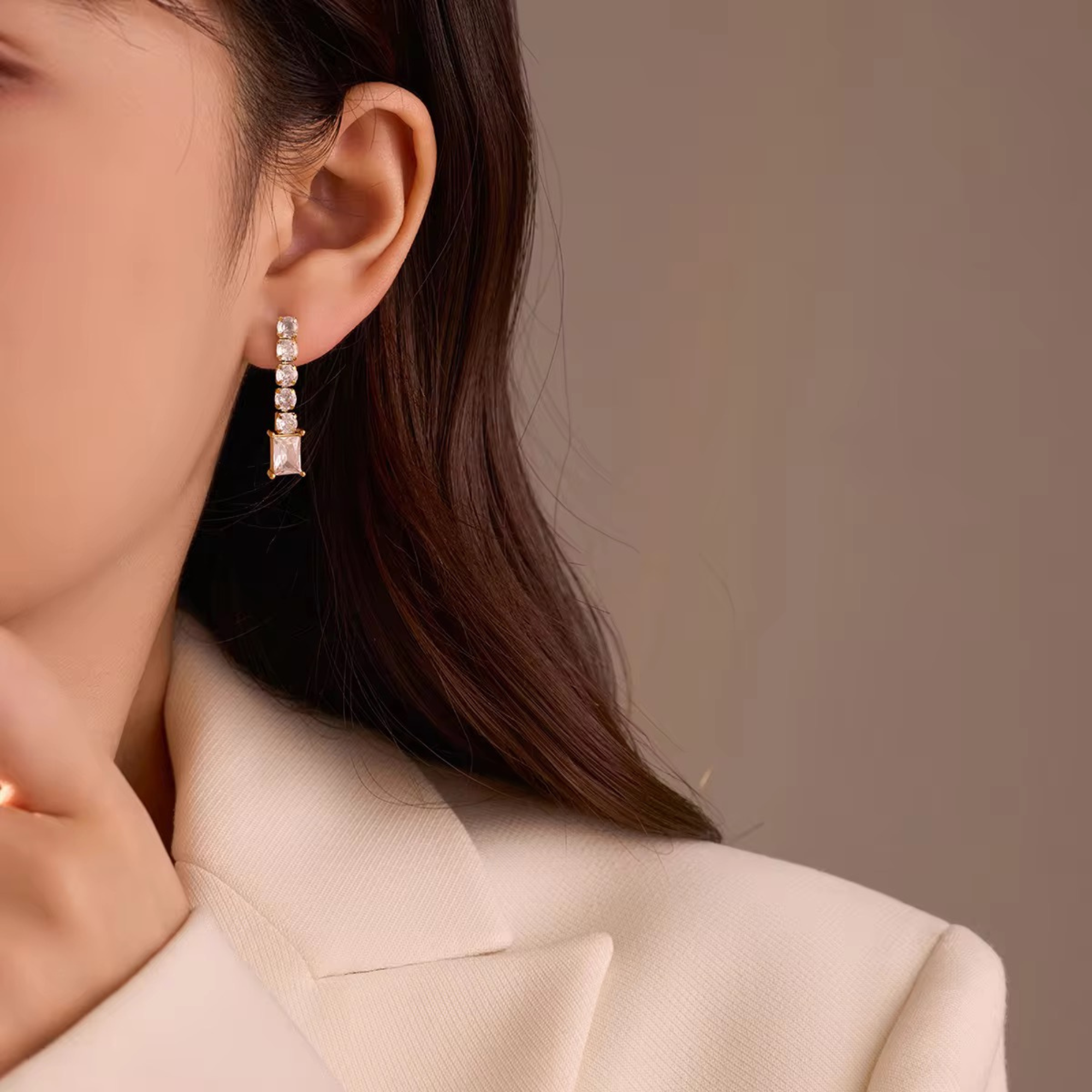 Eleanor Crystal Earrings  on