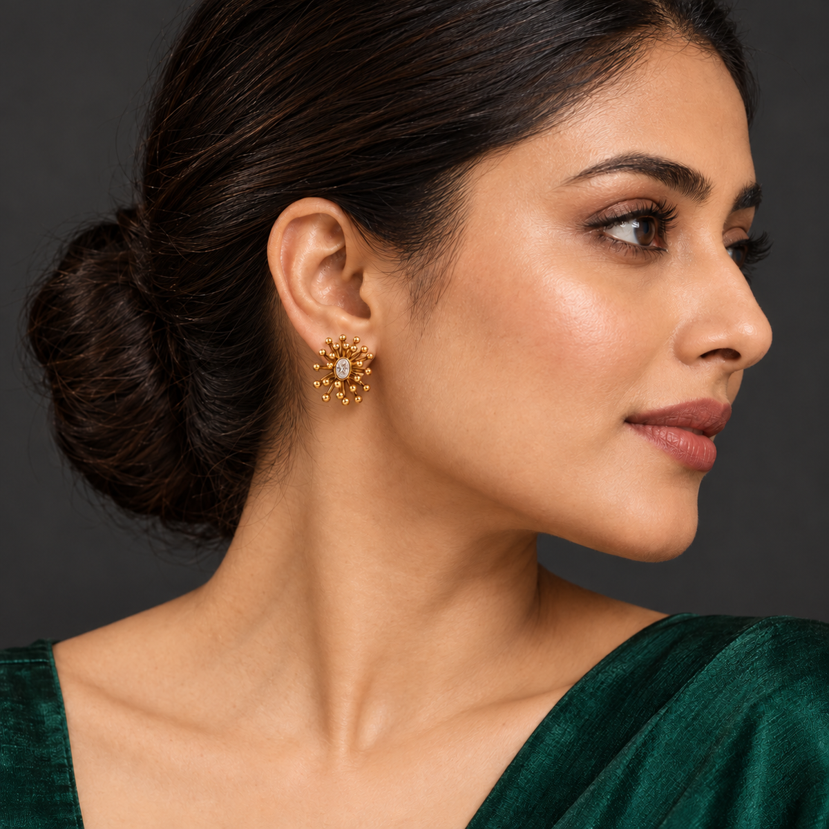 Sun Flare Gold Plated Luxury Earrings
