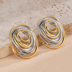 Orbit Luxe Dual-Tone Stud Earrings