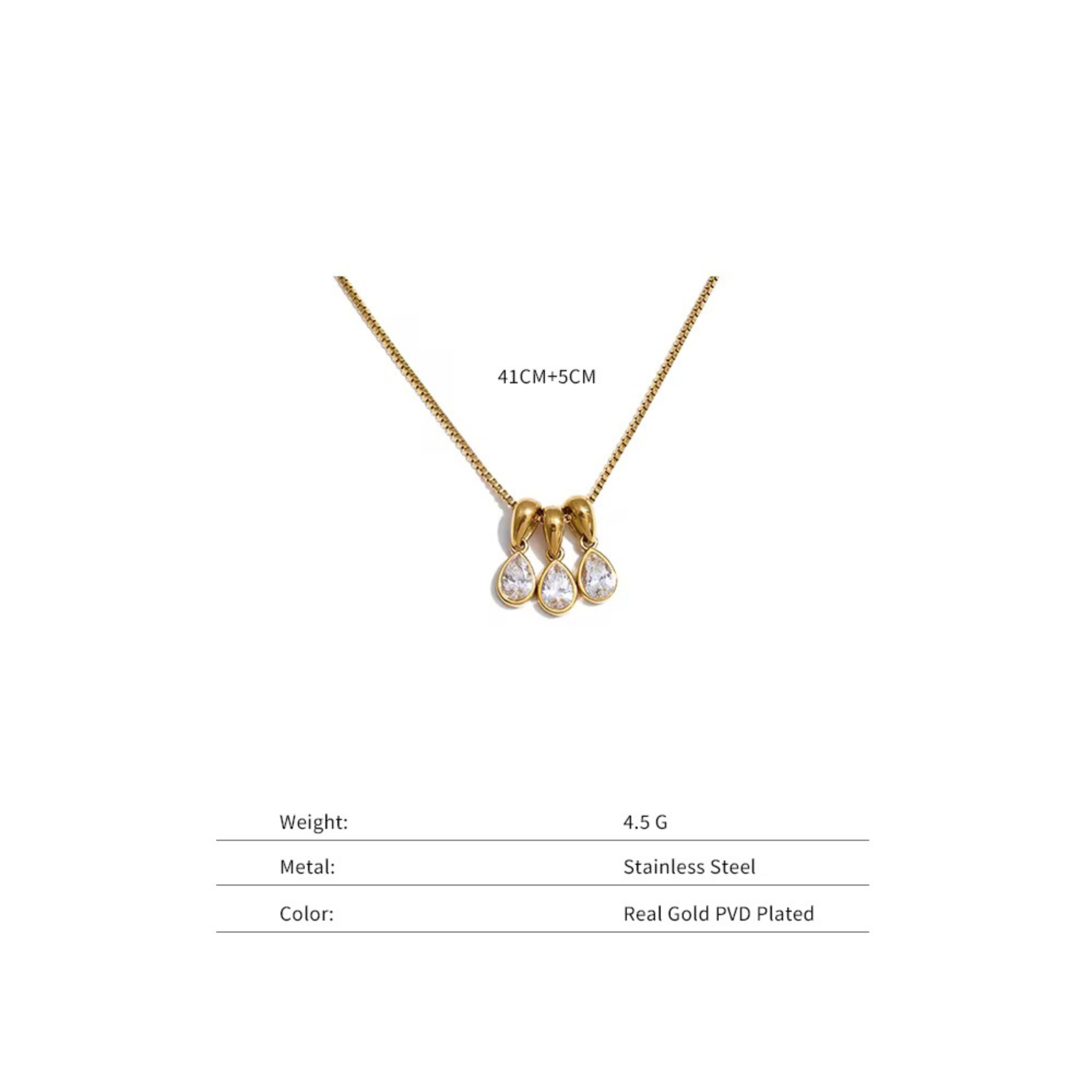 Teardrop Trio Necklace