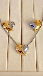 Kaizo Half & Half Heart Set (Necklace & Earrings )