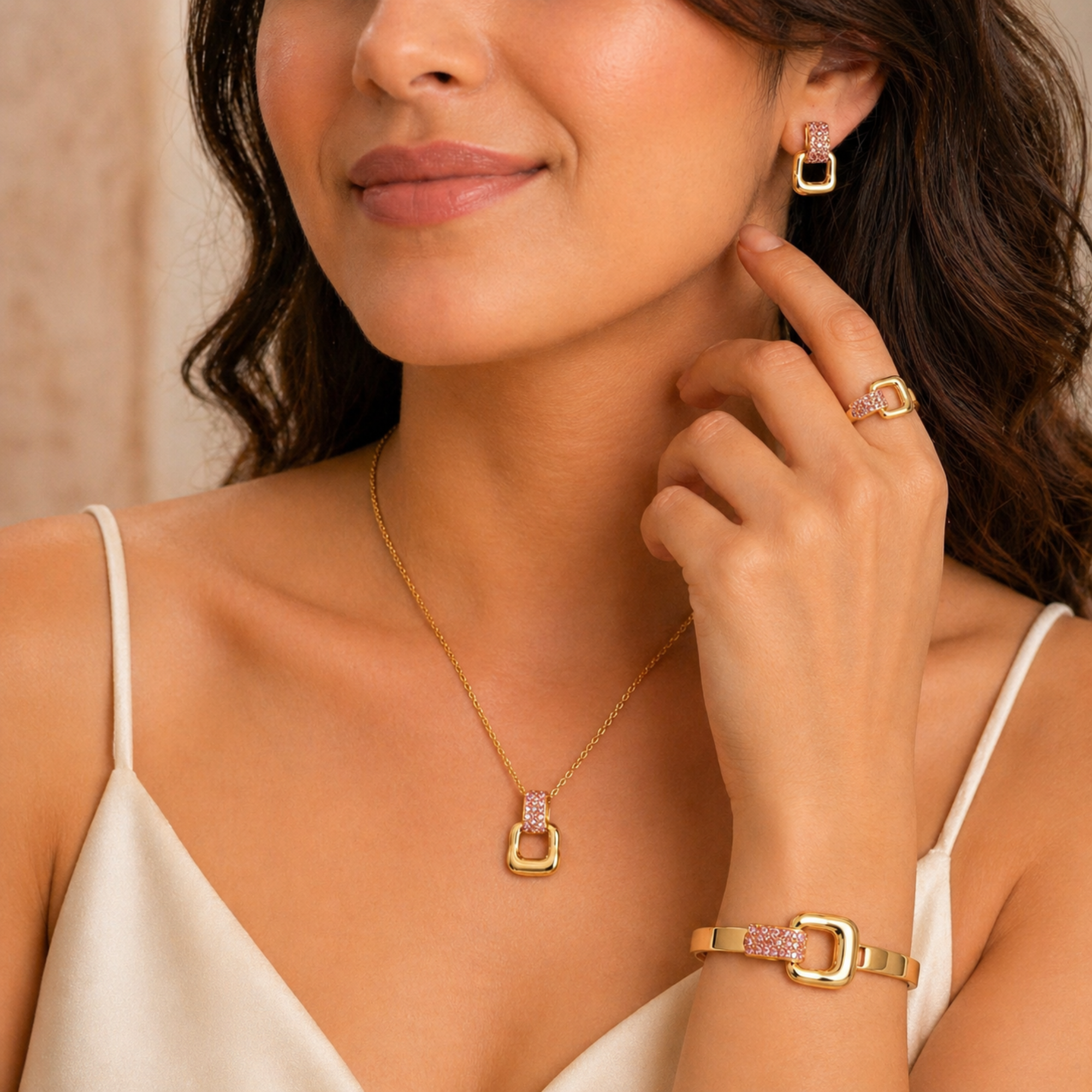 Noirèa Set ( Necklace + Earrings + Ring + Bracelet)