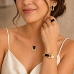 Noirèa Set ( Necklace + Earrings + Ring + Bracelet)