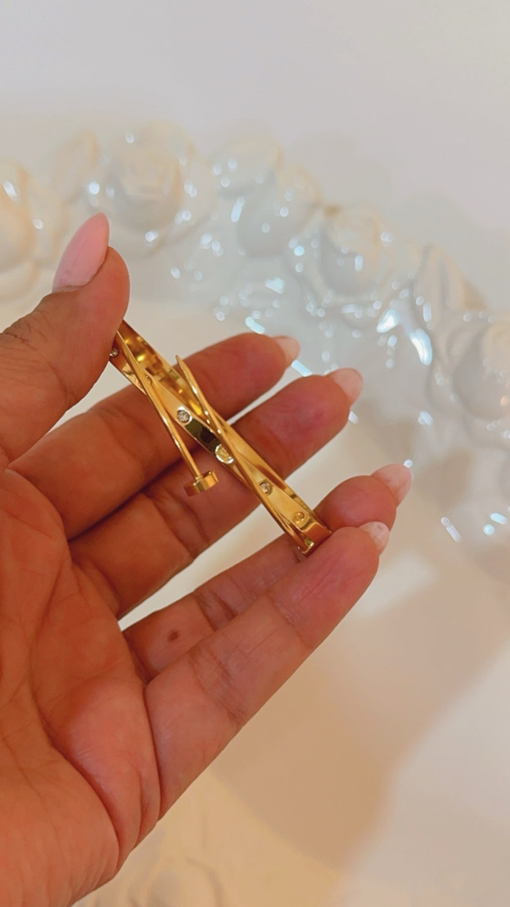 Sleek Nail Stone Bracelet
